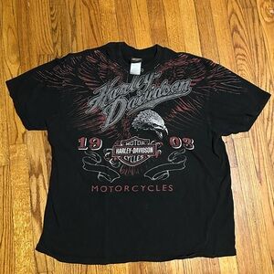 Harley-Davidson Black and Red Graphic Tee